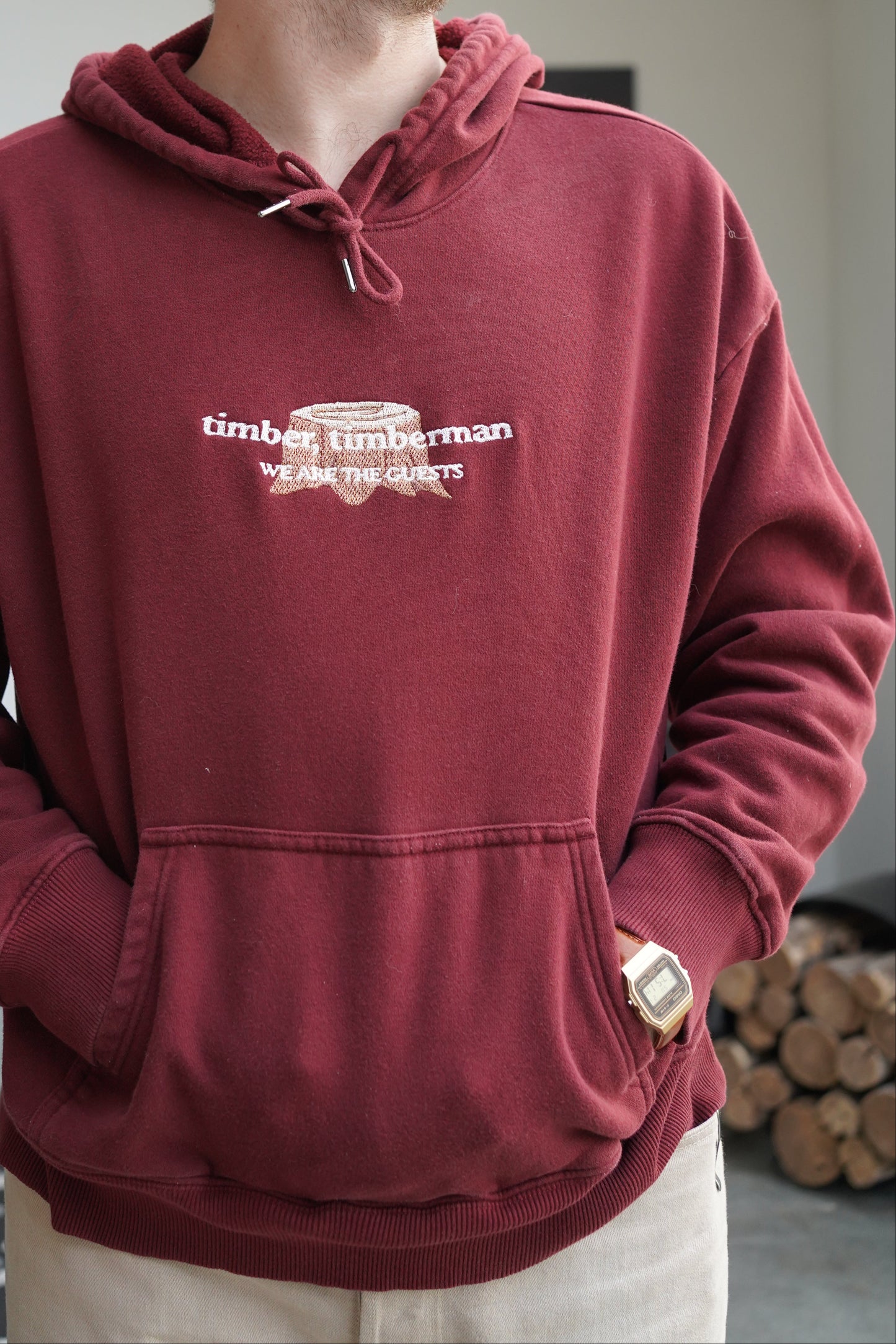(M) Embroidered Hoodie (Timberman)