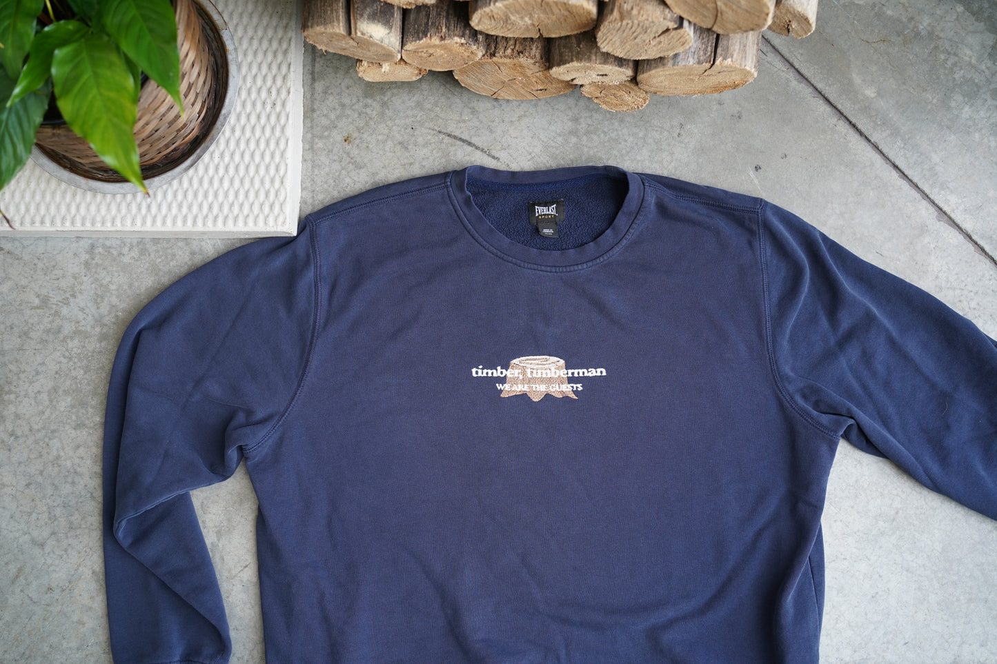 (XL) Embroidered Sweatshirt (Timberman Navy)