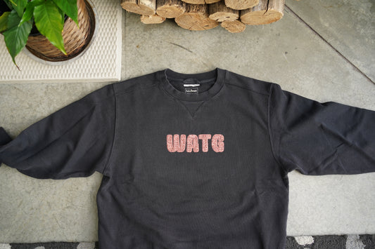 (M) Embroidered Sweatshirt (Monochrome Floral WATG)