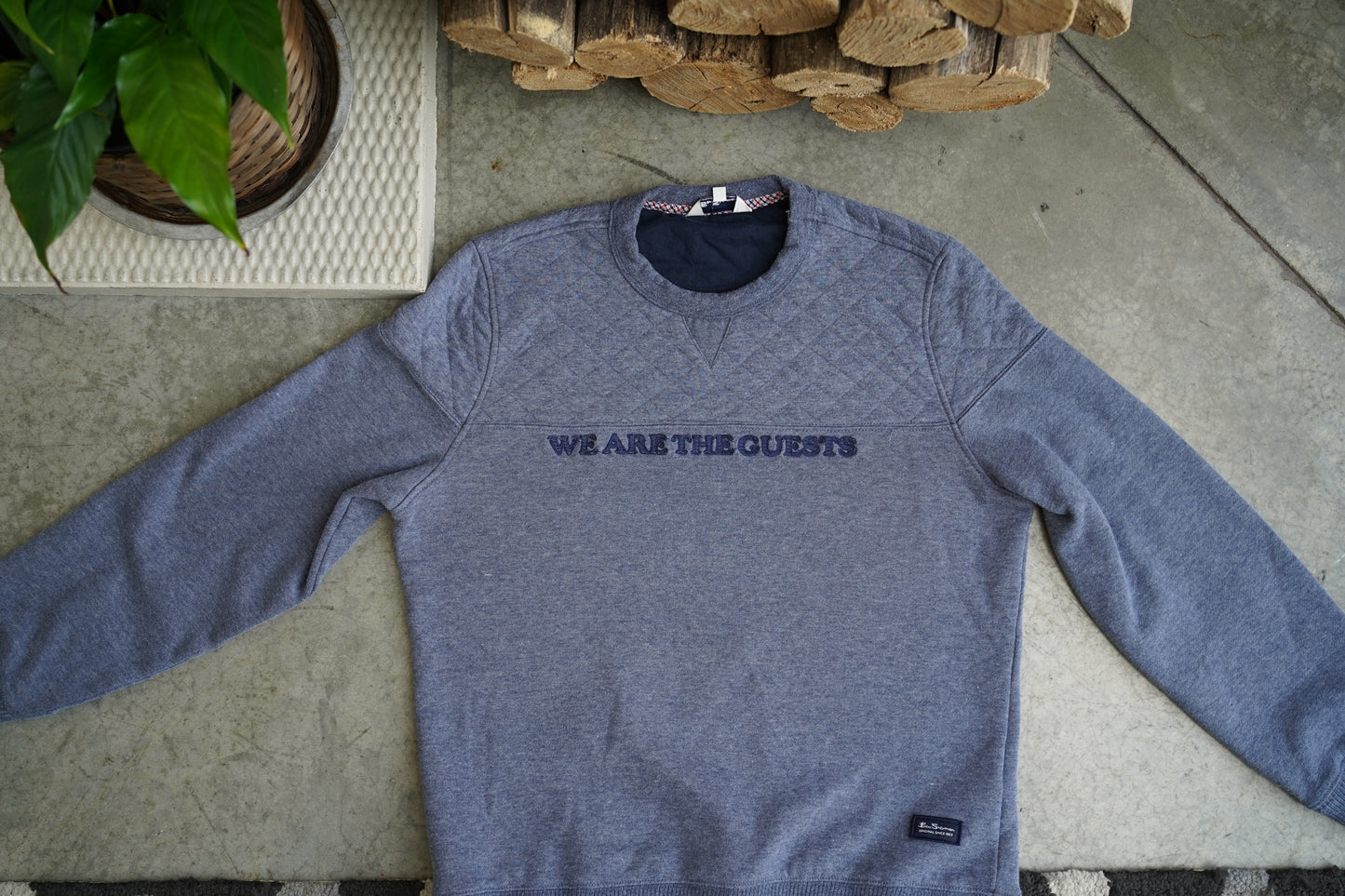 (S) Embroidered Quilted Sweatshirt (WE ARE THE GUESTS)